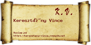 Keresztény Vince névjegykártya